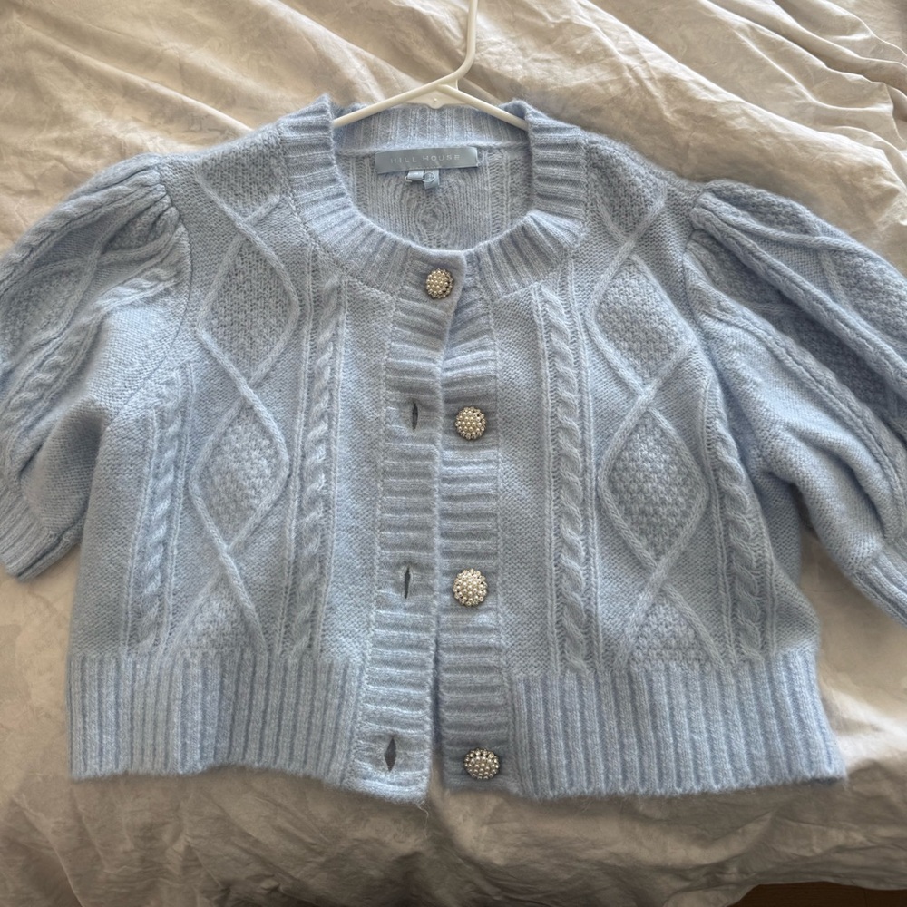 Hill house Light Blue Cable Knit Sweater